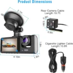 WIFI APP Control Car Dvr 3 Channel 1080P Dash Cam for Cars Front and Rear View Recorder Video Car Camera for Car Assecories - Image 28