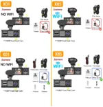 WIFI APP Control Car Dvr 3 Channel 1080P Dash Cam for Cars Front and Rear View Recorder Video Car Camera for Car Assecories - Image 12